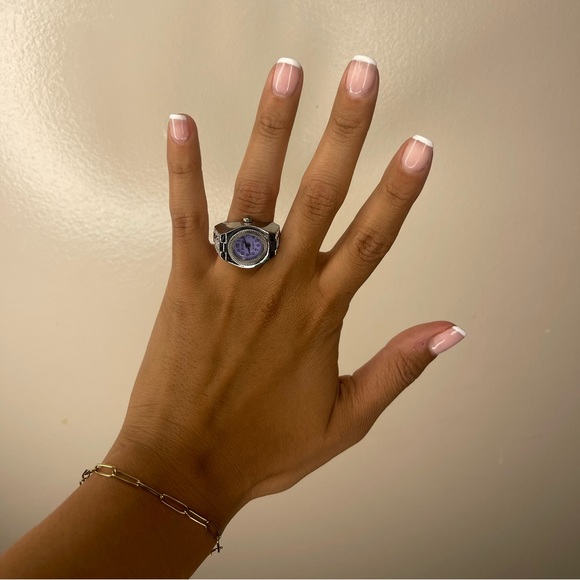 NEW! SILVER PURPLE WATCH RING - Picture 3 of 4